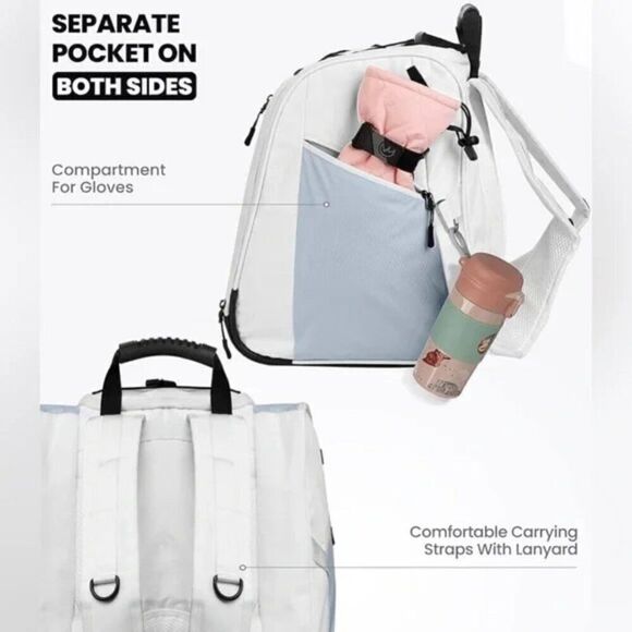 NWT 38L Ski Boot Bag, Boot Backpack with Waterproof Bottom for Ski Helmet - Picture 4 of 12